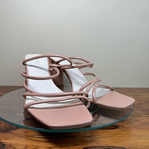 NINE WEST Strappy Open Toe Heel Sandals Platform Block Heels Size 13 - Picture 5 of 15